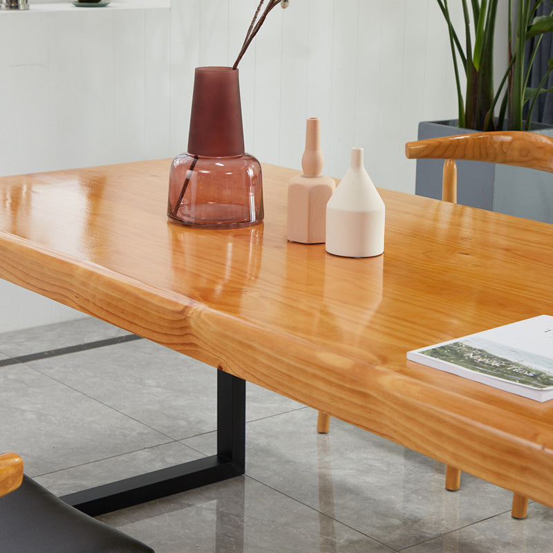 Sled Base Dining Table Contemporary Wood Dinner Table for Home