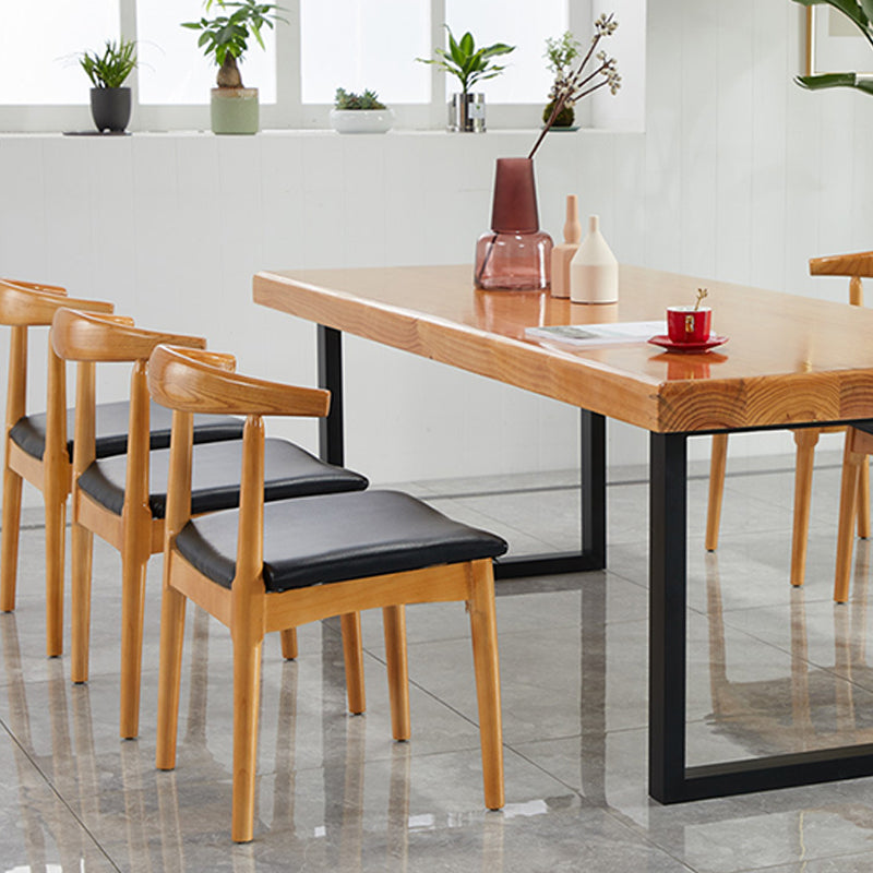 Sled Base Dining Table Contemporary Wood Dinner Table for Home