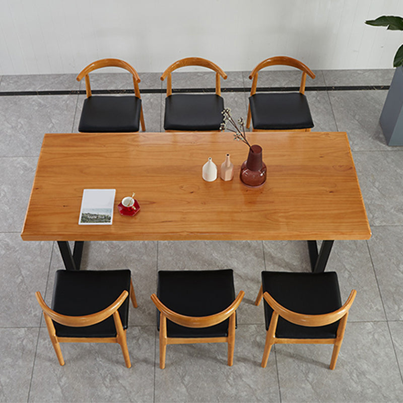 Sled Base Dining Table Contemporary Wood Dinner Table for Home