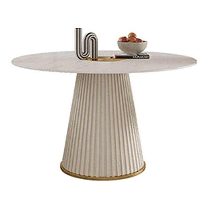 Modern Pedestal Table Steel Base Round Dining Table for Home Kitchen