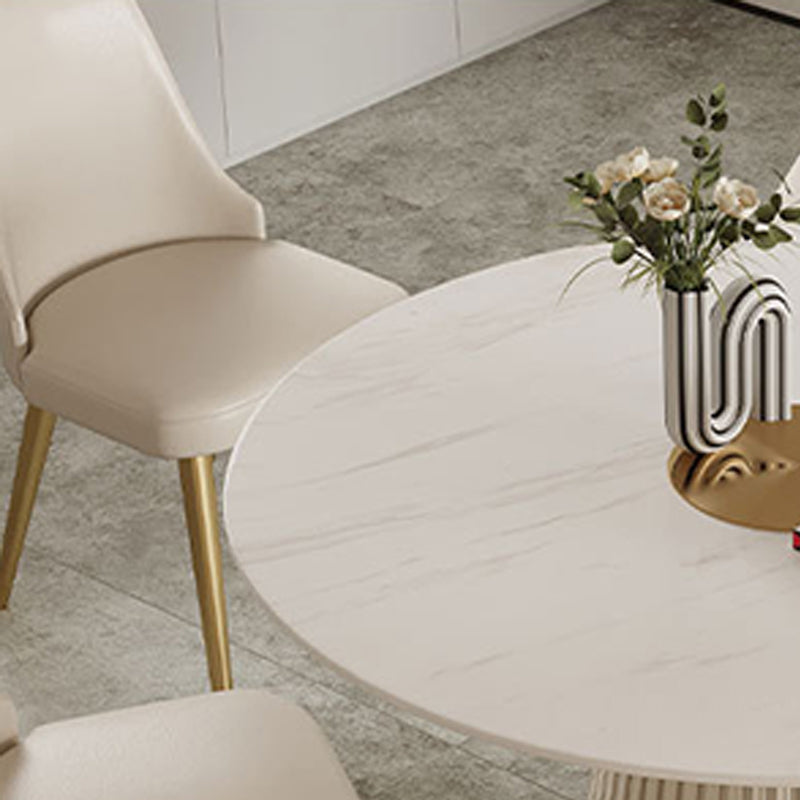 Modern Pedestal Table Steel Base Round Dining Table for Home Kitchen