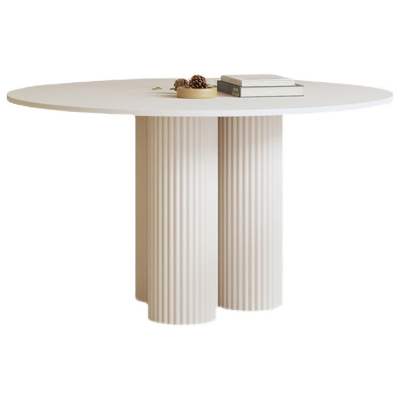 Contemporary Round Dining Table Stone Dinner Table with 3 Legs