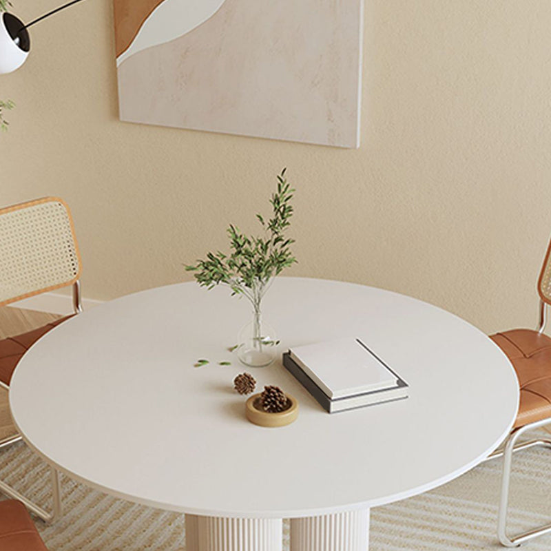 Contemporary Round Dining Table Stone Dinner Table with 3 Legs