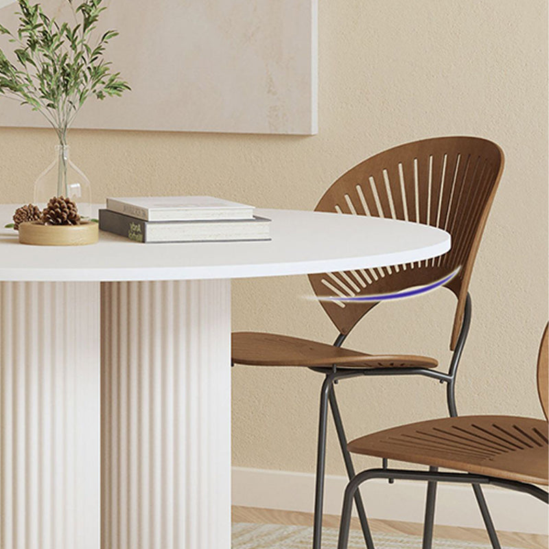 Contemporary Round Dining Table Stone Dinner Table with 3 Legs