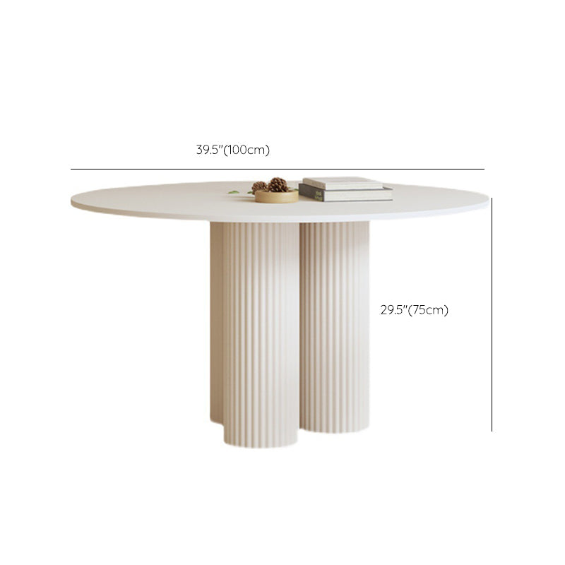 Contemporary Round Dining Table Stone Dinner Table with 3 Legs