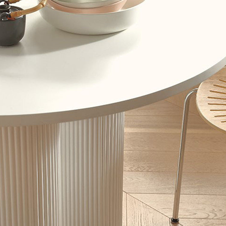 Stone Top Dining Table Modern Round Dining Table with 3 Iron Legs