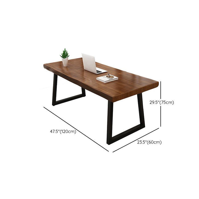 Pine Wood Top Dining Table Industrial Rectangle Table with Sled Base