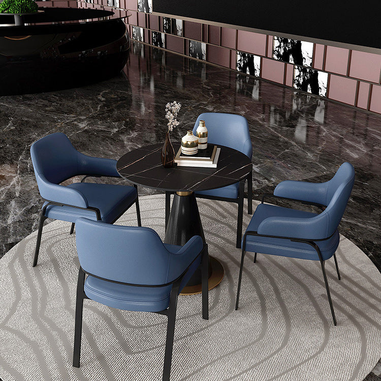 Traditional Luxury Round Indoor Table Sintered Stone Top Table for Kitchen