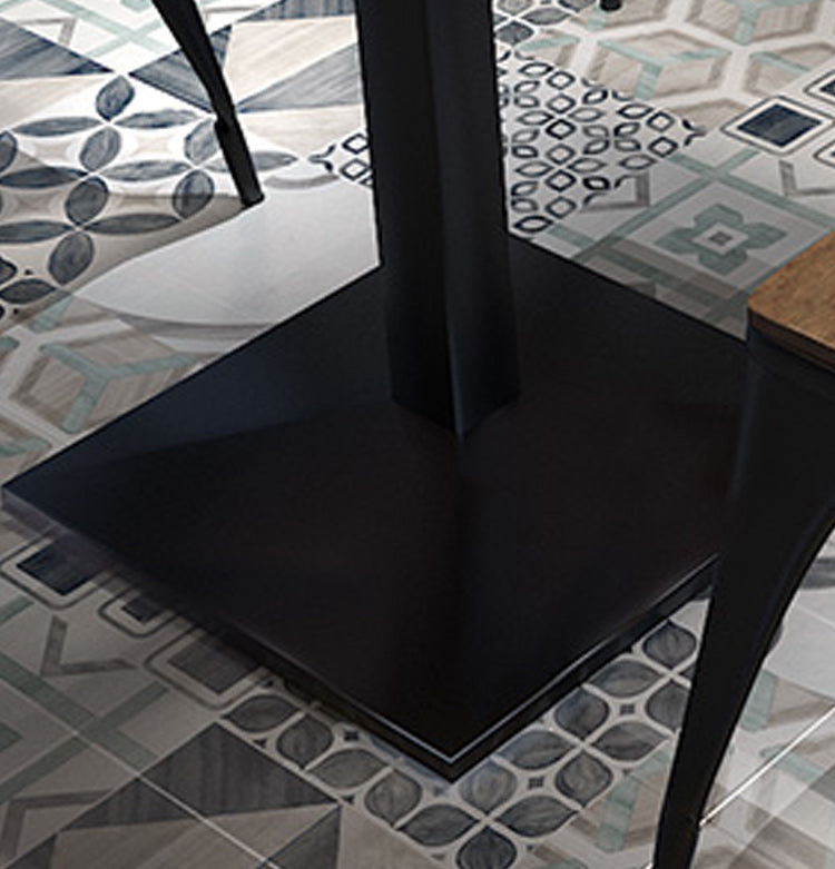 Metal Industrial Pedestal Dining Table Wood Top Table for Kitchen and Dining Room