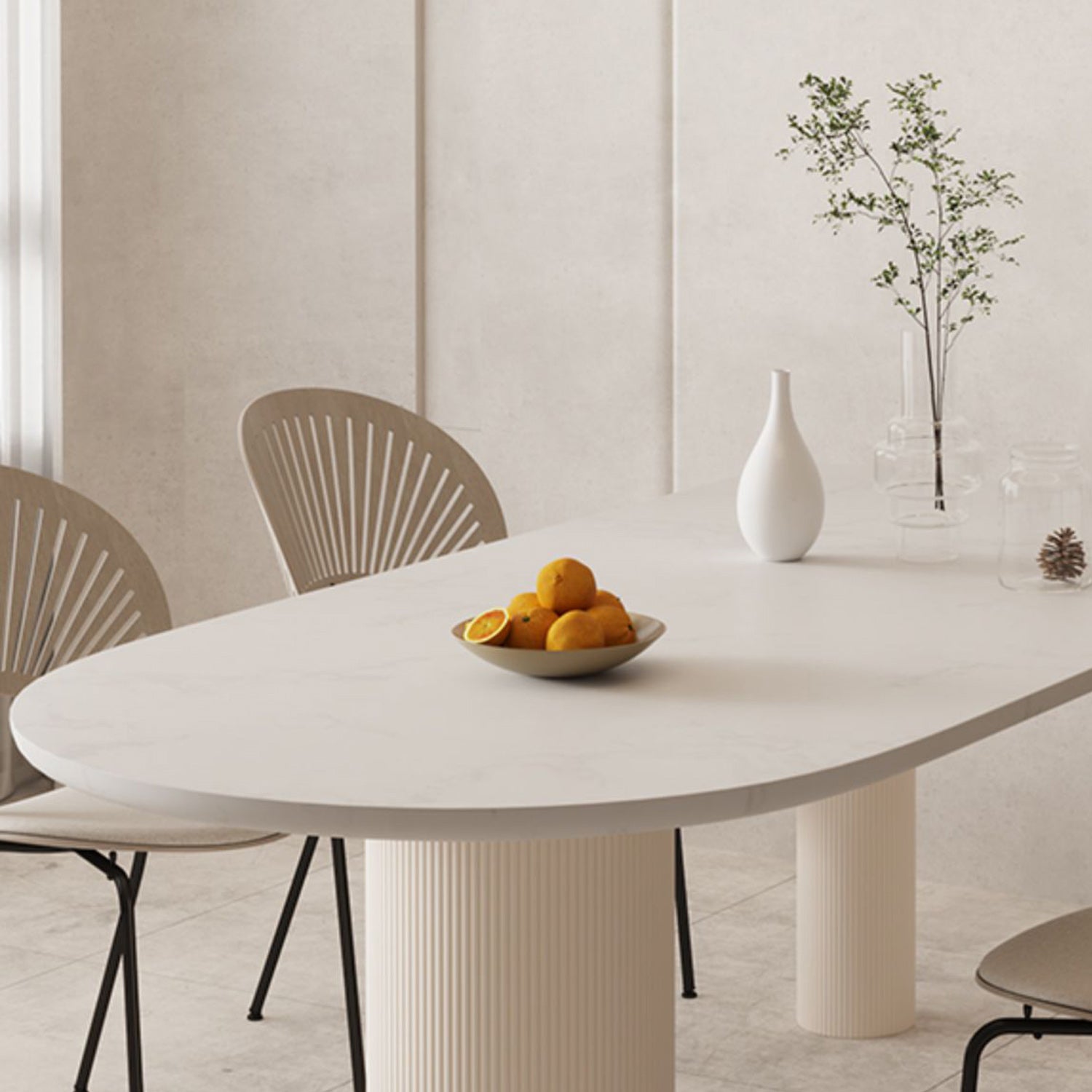 Free Form Table for Restaurant Luxury White Dining Table with 3 Legs