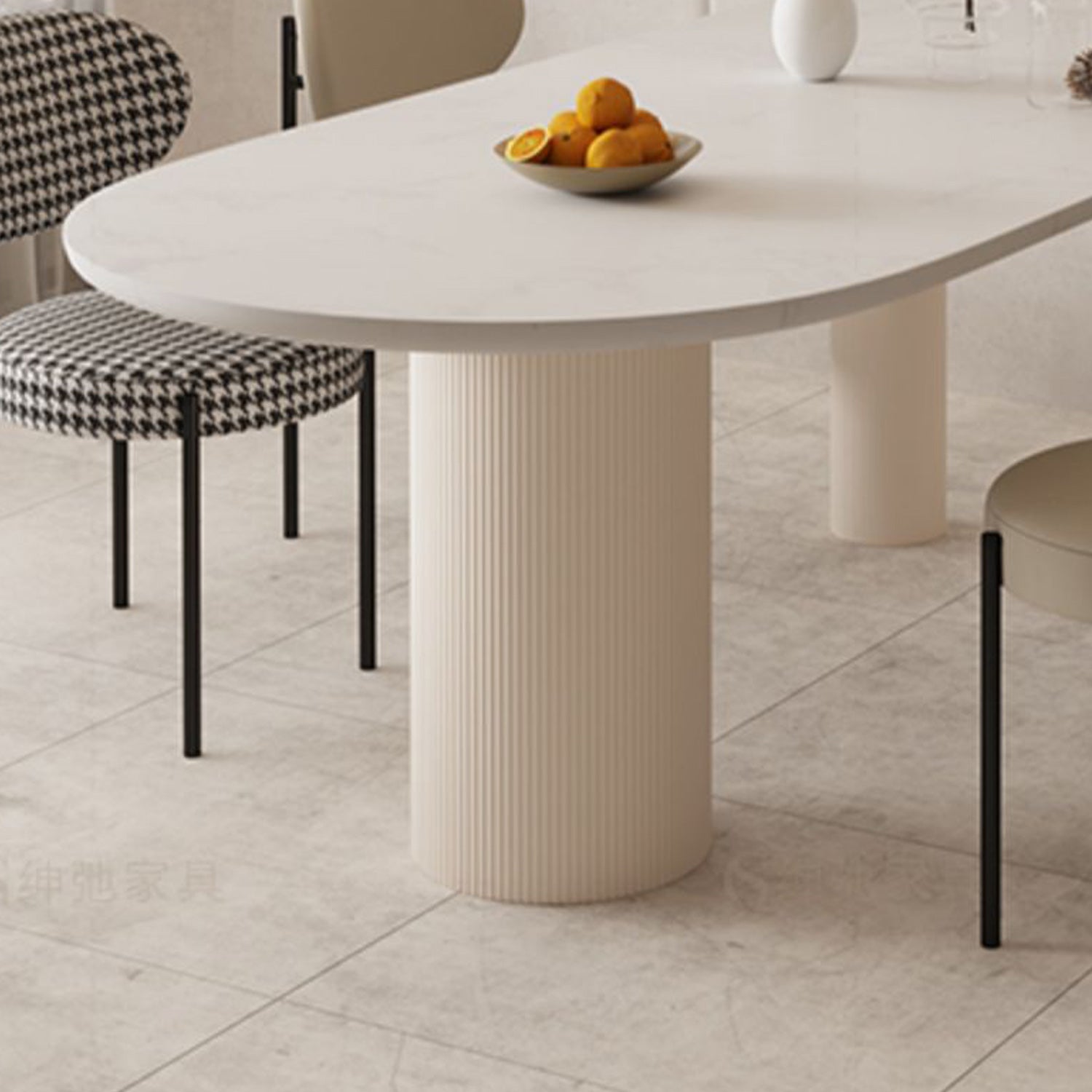 Free Form Table for Restaurant Luxury White Dining Table with 3 Legs