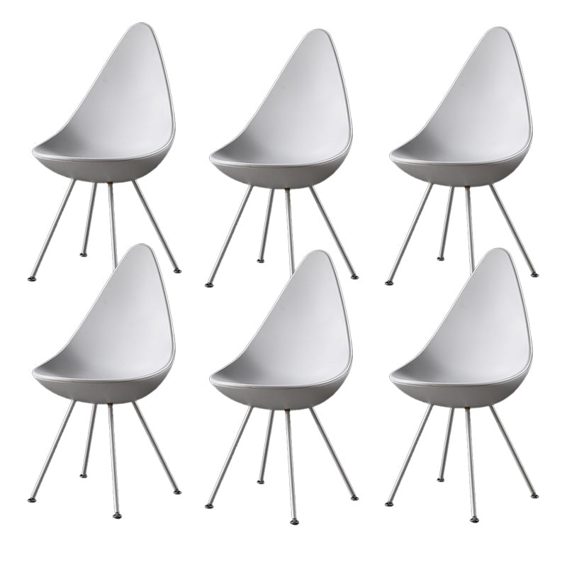 Industrial Style Armless Chair Solid Back Side Plastic Chair with Metal Base