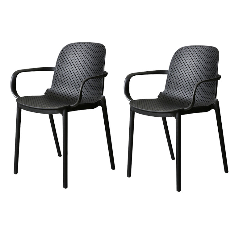 Modern Stackable Chair Dining Open Back Arm Chair with Plastic Legs for Kitchen