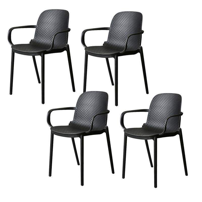Modern Stackable Chair Dining Open Back Arm Chair with Plastic Legs for Kitchen