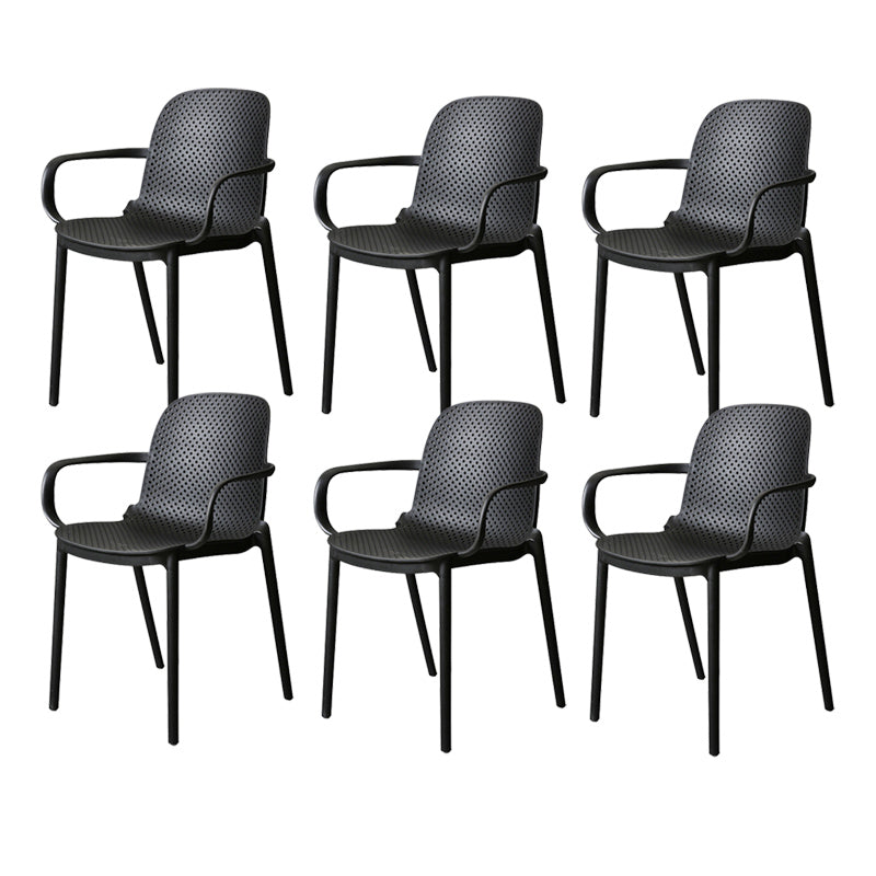 Modern Stackable Chair Dining Open Back Arm Chair with Plastic Legs for Kitchen