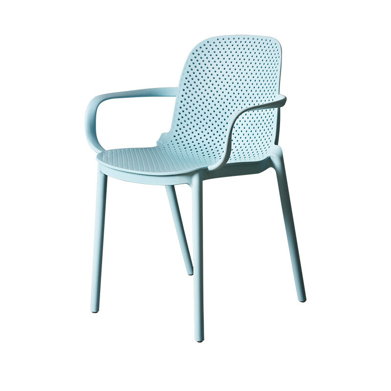 Modern Stackable Chair Dining Open Back Arm Chair with Plastic Legs for Kitchen