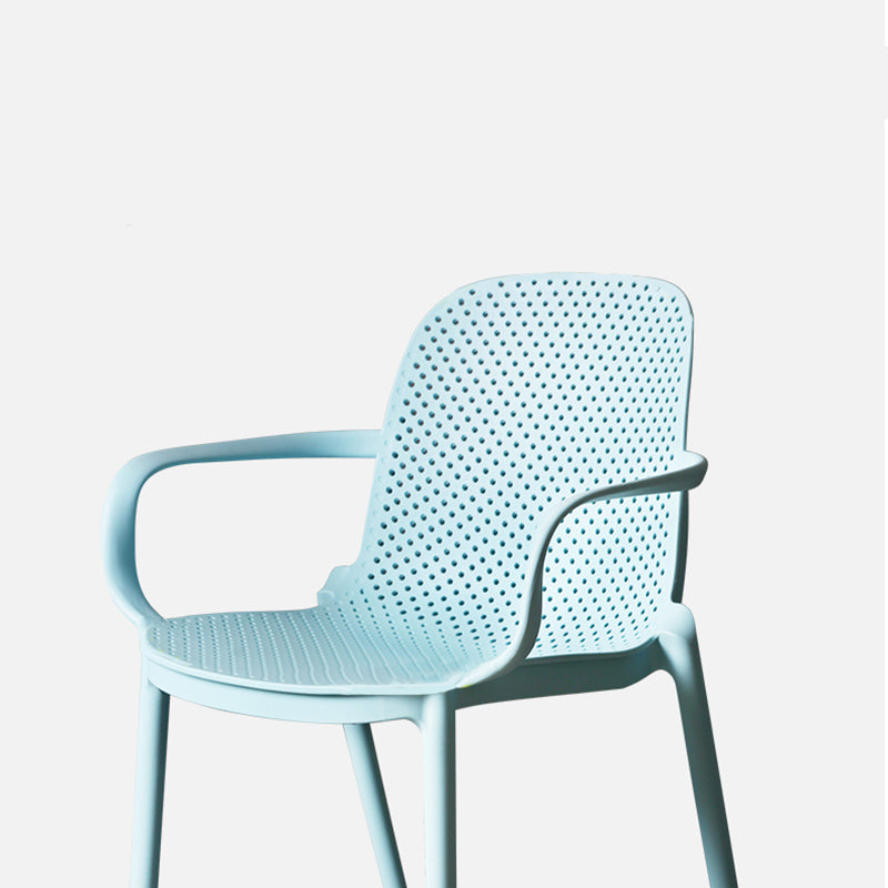 Modern Stackable Chair Dining Open Back Arm Chair with Plastic Legs for Kitchen