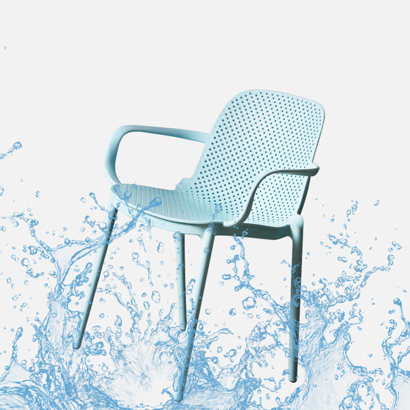 Modern Stackable Chair Dining Open Back Arm Chair with Plastic Legs for Kitchen