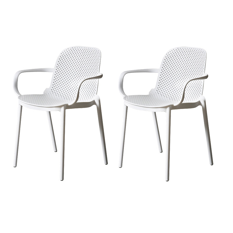 Modern Stackable Chair Dining Open Back Arm Chair with Plastic Legs for Kitchen