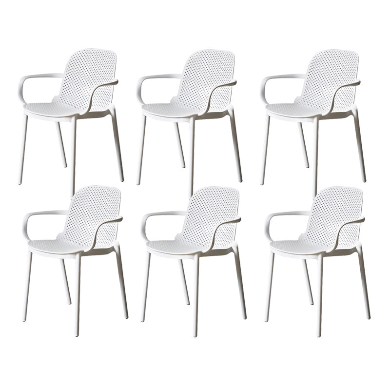 Modern Stackable Chair Dining Open Back Arm Chair with Plastic Legs for Kitchen