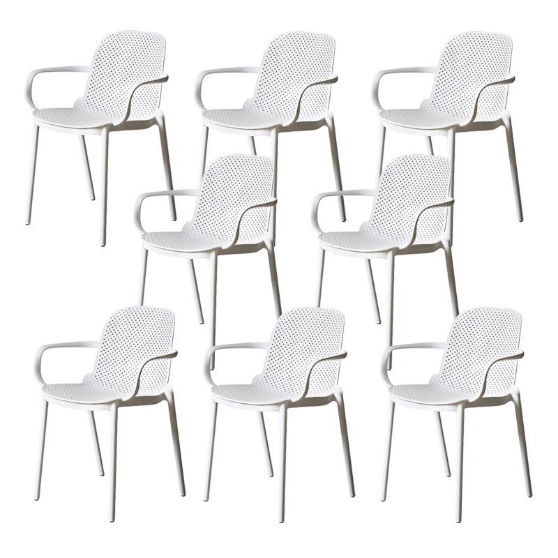 Modern Stackable Chair Dining Open Back Arm Chair with Plastic Legs for Kitchen