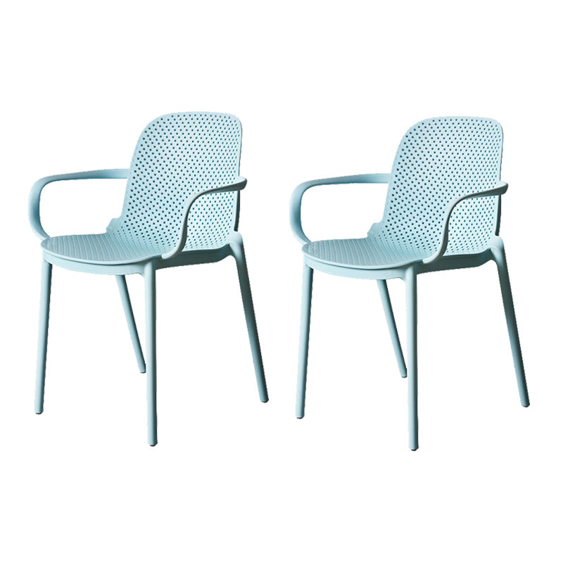 Modern Stackable Chair Dining Open Back Arm Chair with Plastic Legs for Kitchen