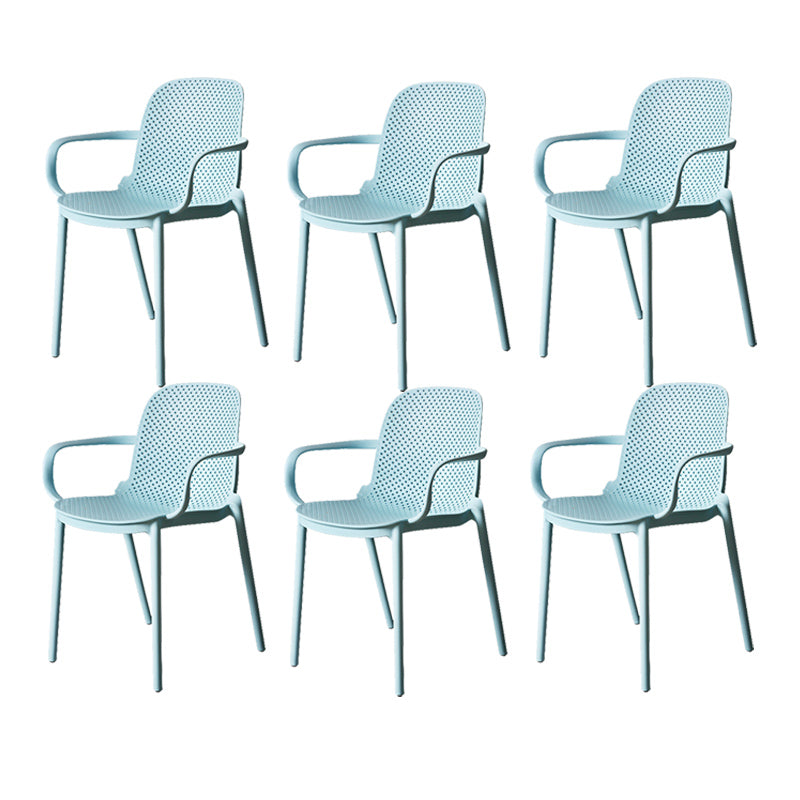 Modern Stackable Chair Dining Open Back Arm Chair with Plastic Legs for Kitchen