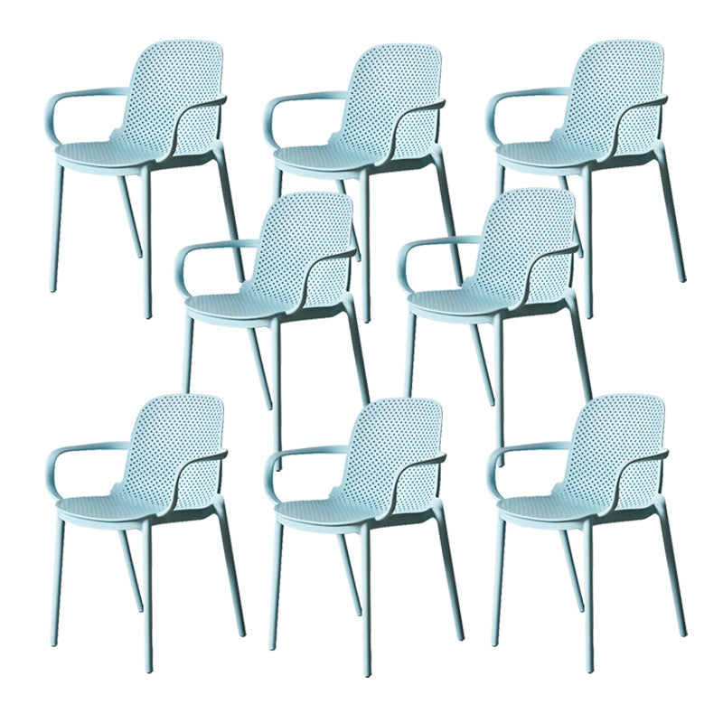 Modern Stackable Chair Dining Open Back Arm Chair with Plastic Legs for Kitchen