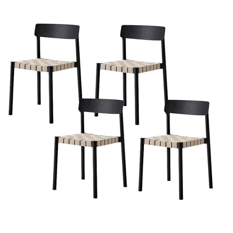 Modern Style Chairs Armless Dining Chairs with Wooden Legs for Kitchen