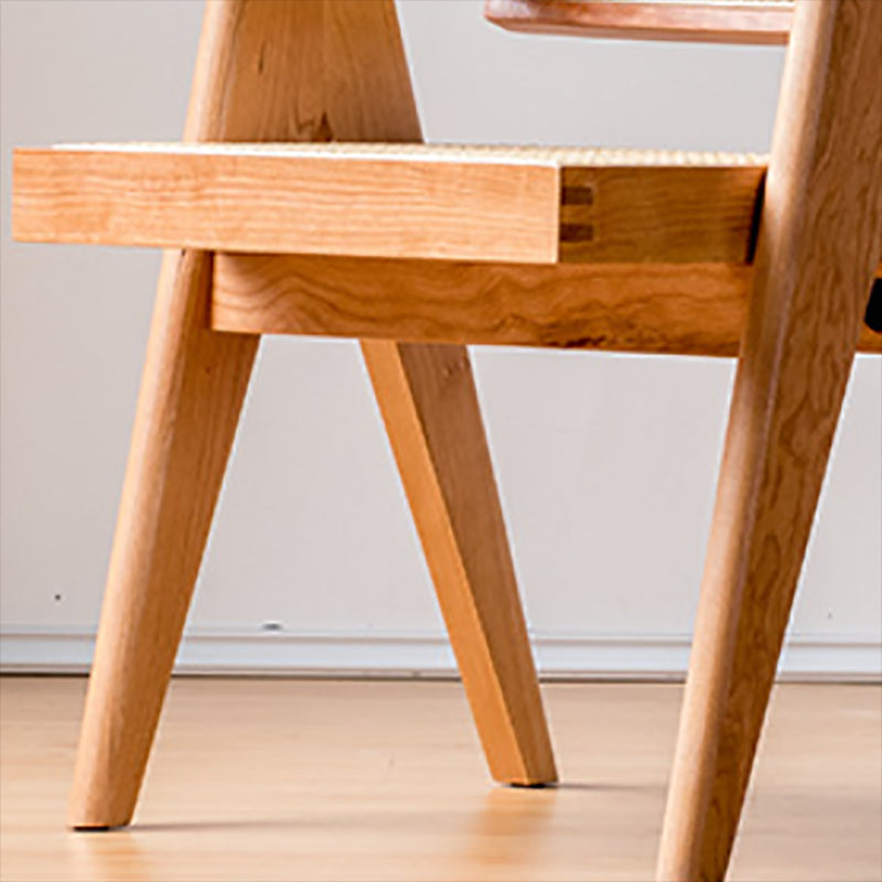 Traditional Style Chair Dining Open Back Arm Chair for Kitchen with Wooden Legs