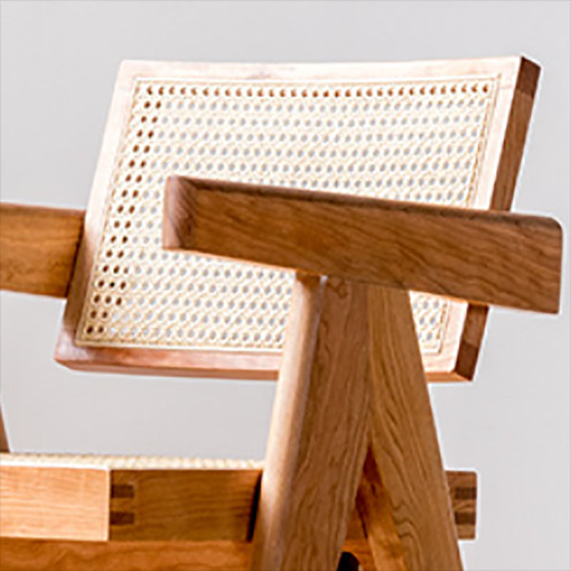 Traditional Style Chair Dining Open Back Arm Chair for Kitchen with Wooden Legs