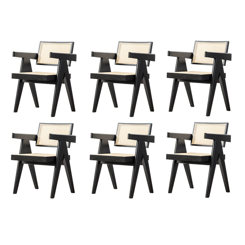 Traditional Style Chair Dining Open Back Arm Chair for Kitchen with Wooden Legs