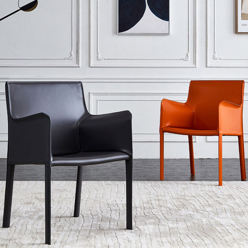 Faux Leather Dining Chairs Upholstered Modern Dining Arm Chair