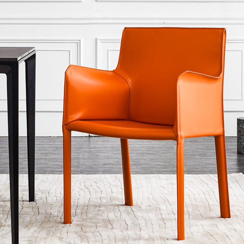Faux Leather Dining Chairs Upholstered Modern Dining Arm Chair