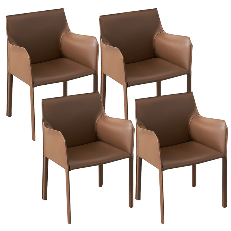 Faux Leather Dining Chairs Upholstered Modern Dining Arm Chair