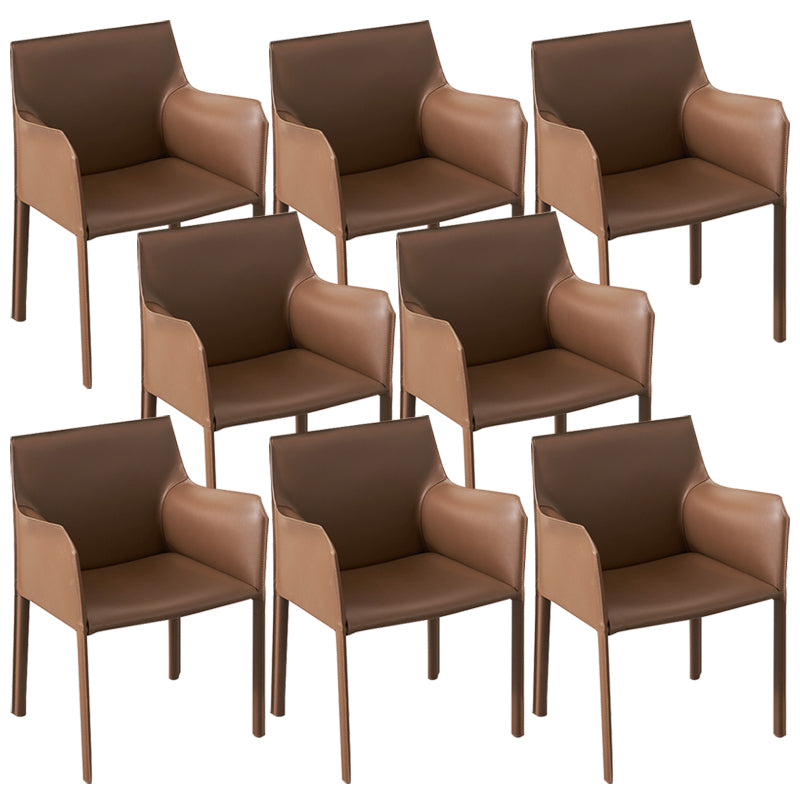 Faux Leather Dining Chairs Upholstered Modern Dining Arm Chair