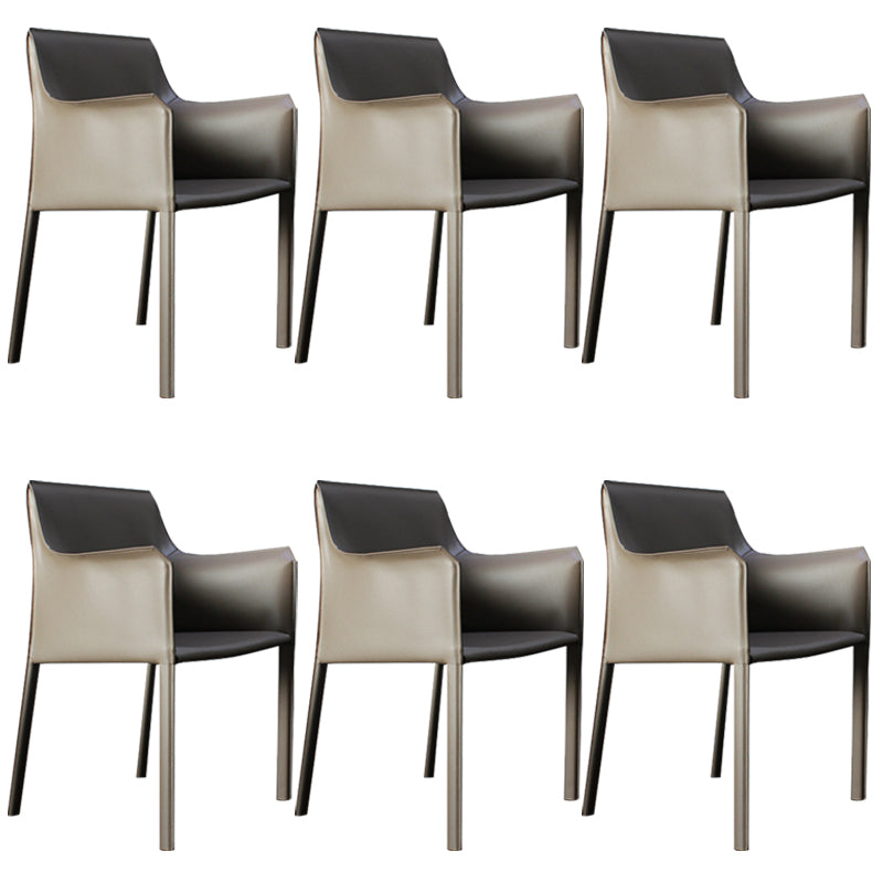 Faux Leather Dining Chairs Upholstered Modern Dining Arm Chair