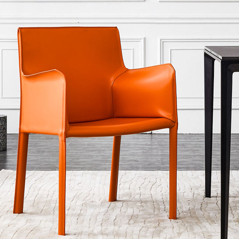 Faux Leather Dining Chairs Upholstered Modern Dining Arm Chair