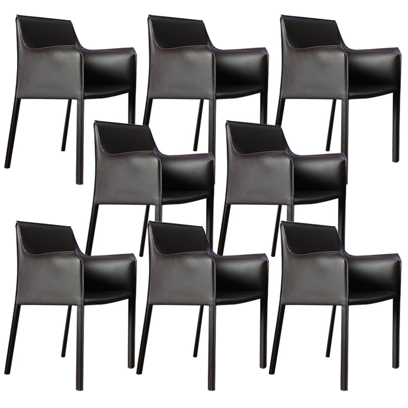 Faux Leather Dining Chairs Upholstered Modern Dining Arm Chair