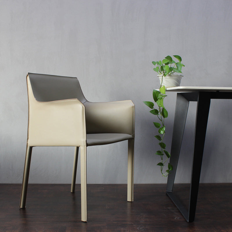 Faux Leather Dining Chairs Upholstered Modern Dining Arm Chair
