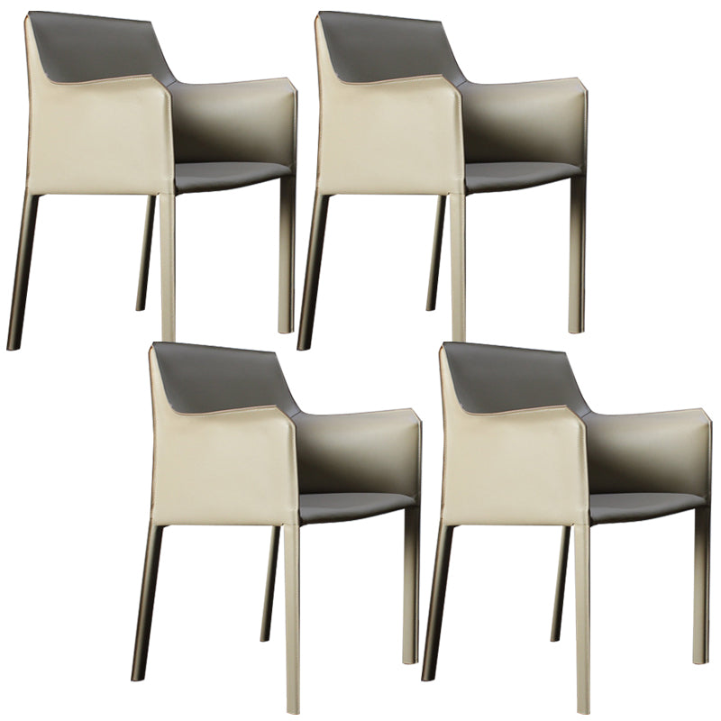 Faux Leather Dining Chairs Upholstered Modern Dining Arm Chair