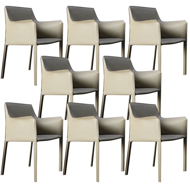 Faux Leather Dining Chairs Upholstered Modern Dining Arm Chair