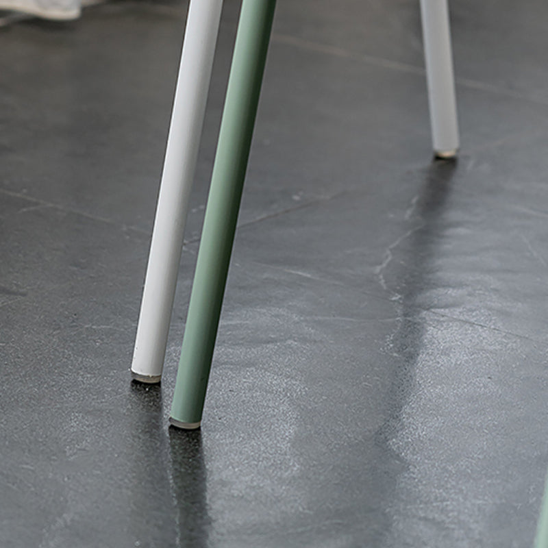 Modern Open Back Side Chair Plastic Dining Chair with Metal Base