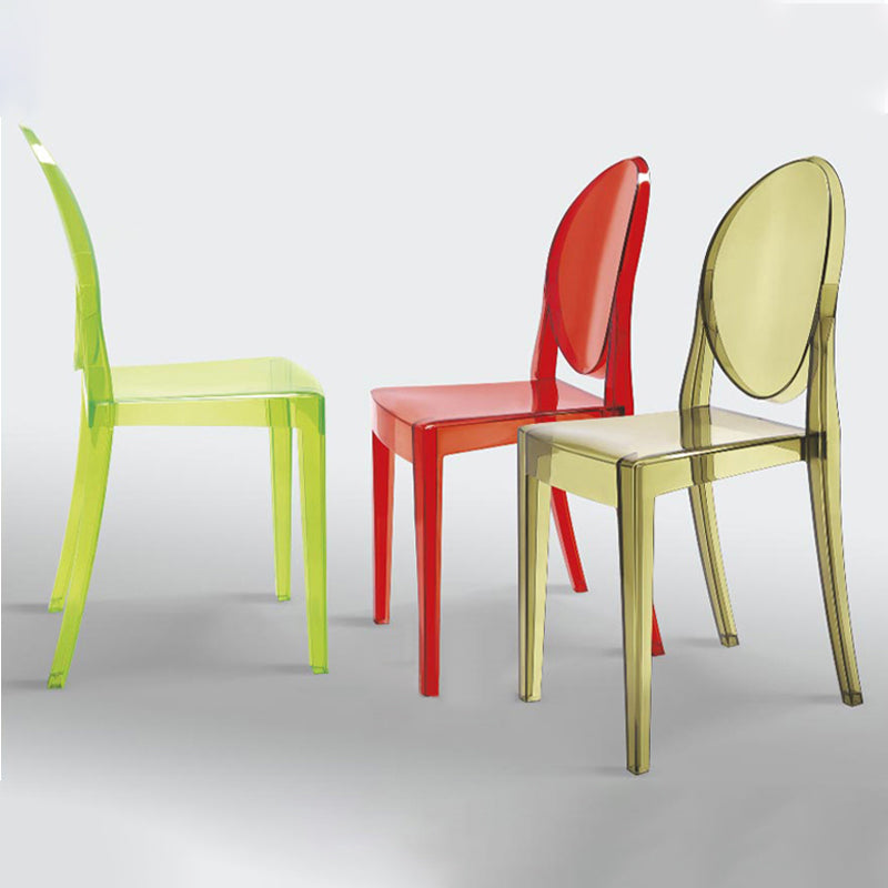 Nordic Open Back Side Chair Plastic Indoor Armless Chair for Dining Room Bedroom