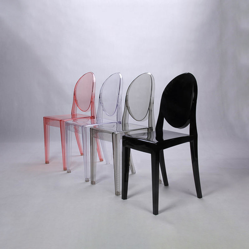 Nordic Open Back Side Chair Plastic Indoor Armless Chair for Dining Room Bedroom