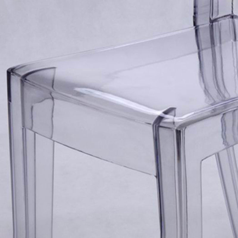 Nordic Open Back Side Chair Plastic Indoor Armless Chair for Dining Room Bedroom