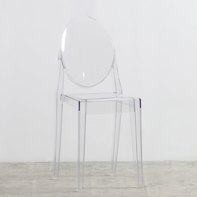 Nordic Open Back Side Chair Plastic Indoor Armless Chair for Dining Room Bedroom