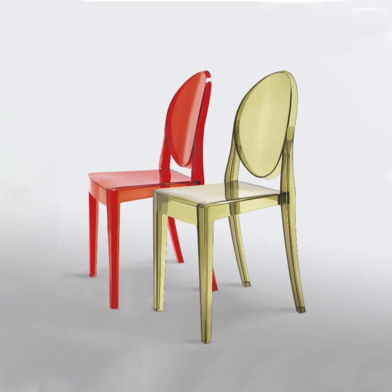 Nordic Open Back Side Chair Plastic Indoor Armless Chair for Dining Room Bedroom