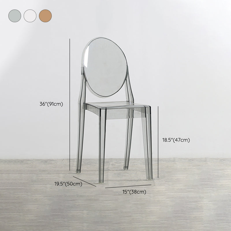 Nordic Open Back Side Chair Plastic Indoor Armless Chair for Dining Room Bedroom