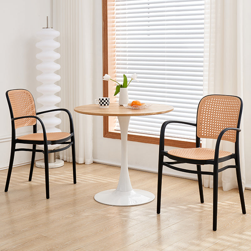 Nordic Open Back Side Chair Plastic Indoor Chair for Dining Room Bedroom